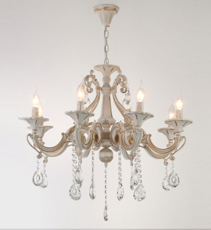 Люстры подвесные — 2648/8 белый с патиной золото купить в 