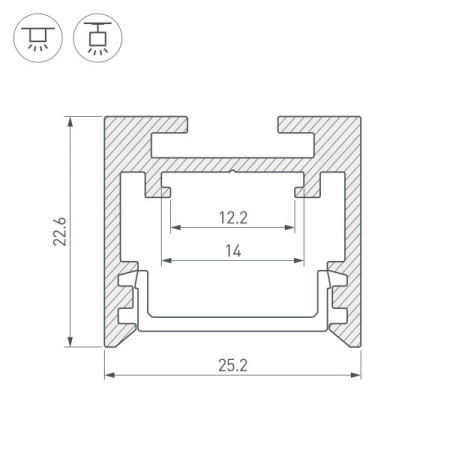 Профили для светодиодных лент — Профиль Arlight 043110 купить в  Профили для светодиодных лент — Профиль Arlight 043110 купить в