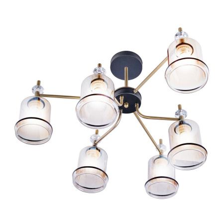 Люстры на штанге — Потолочная люстра IMEX MD.4889-6-S AB+BK купить в 