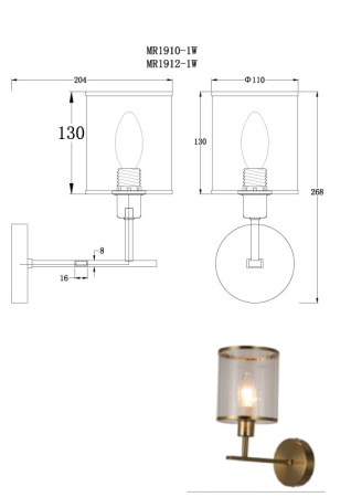 Настенные бра — Бра MyFar MR1912-1W купить в  Настенные бра — Бра MyFar MR1912-1W купить в