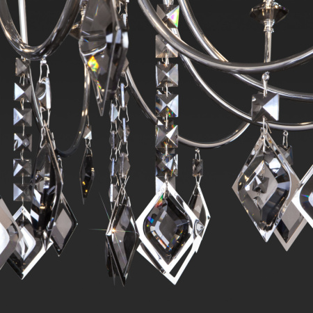 Люстры подвесные — Подвесная люстра Eurosvet 10120/12 хром/дымчатый хрусталь Strotskis Smart (10110/12) купить в  Люстры подвесные — Подвесная люстра Eurosvet 10120/12 хром/дымчатый хрусталь Strotskis Smart (10110/12) купить в