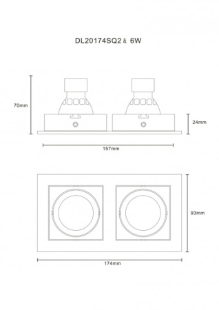 Встраиваемые точечные светильники — Встраиваемый светильник Donolux DL20174SQ2B купить в 