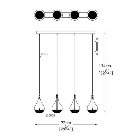 Подвесные светильники — Подвесной светильник Zumaline Perle P0226-04H-B5RK купить в 