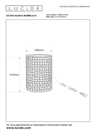 Настольные лампы — Настольная лампа LUCIDE 78597/01/33 купить в 