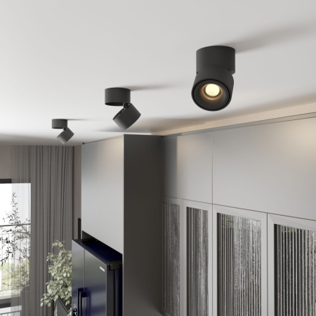 Накладные точечные светильники — Накладной светильник Elektrostandard DLR031 15W 3000K черный матовый купить в 