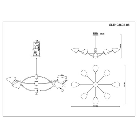 Люстры на штанге — Люстра на штанге Evoluce SLE103602-08 купить в 