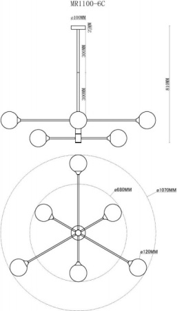 Люстры на штанге — Люстра на штанге MyFar MR1100-6C купить в  Люстры на штанге — Люстра на штанге MyFar MR1100-6C купить в