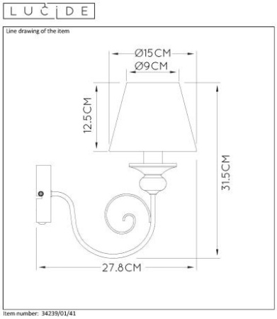 Настенные бра — Бра LUCIDE 34239/01/41 купить в 