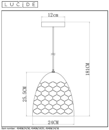 Подвесные светильники — Подвесной светильник LUCIDE 43408/24/30 купить в 