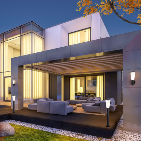 Средние уличные фонари — Садово-парковый светильник Elektrostandard 1417 TECHNO чёрный купить в 