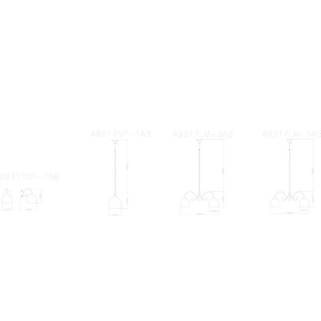 Люстры подвесные — Подвесная люстра ARTE Lamp A9317LM-5AB купить в 