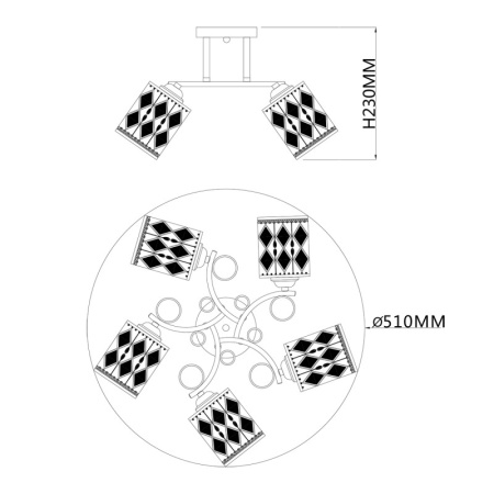 Люстры накладные — Накладная люстра Escada 1107/5PL купить в  Люстры накладные — Накладная люстра Escada 1107/5PL купить в