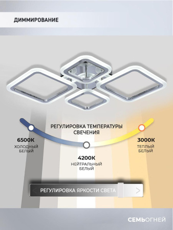 Потолочные люстры — Потолочная светодиодная люстра Seven Fires Makena SF5009/4C-CR купить в  Потолочные люстры — Потолочная светодиодная люстра Seven Fires Makena SF5009/4C-CR купить в