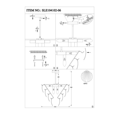 Люстры на штанге — Люстра на штанге Evoluce SLE104102-06 купить в 