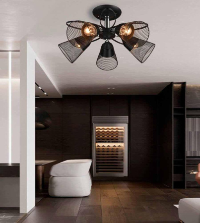 Люстры на штанге — Потолочная люстра Seven Fires Berat WD3525/5C-BK-CR-BK купить в 