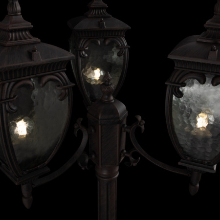 Высокие уличные фонари — Садово-парковый светильник Maytoni O414FL-03BZ купить в 