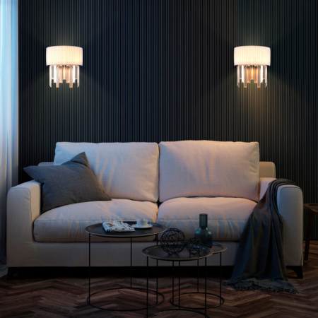 Настенные бра — Бра Eurosvet 10122/2 хром/прозрачный хрусталь Strotskis (10106/2) купить в  Настенные бра — Бра Eurosvet 10122/2 хром/прозрачный хрусталь Strotskis (10106/2) купить в