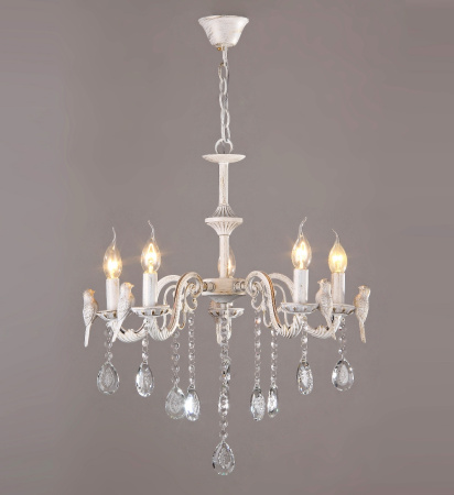 Люстры подвесные — 02600/5 белый с патиной хром купить в 