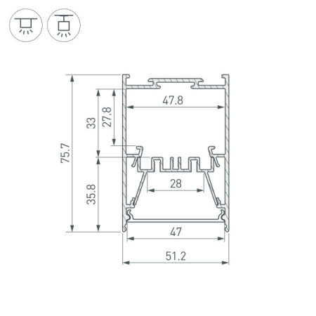 Профили для светодиодных лент — Профиль Arlight 044874 купить в  Профили для светодиодных лент — Профиль Arlight 044874 купить в