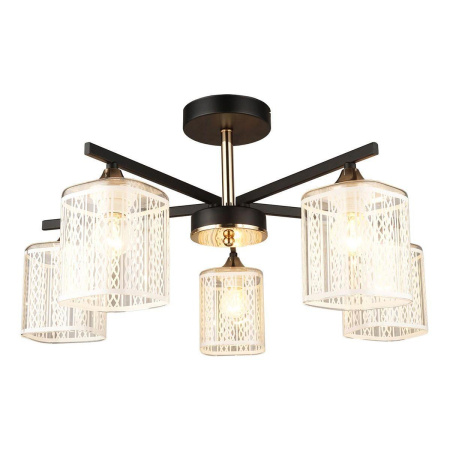 Люстры на штанге — Потолочная люстра IMEX MD.4092-5-S BK+AB купить в 