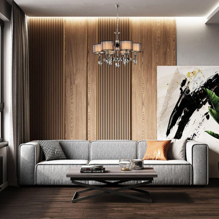 Люстры подвесные — Подвесная люстра Lumien Hall Монелья LH1054/6H-NK-WT купить в 