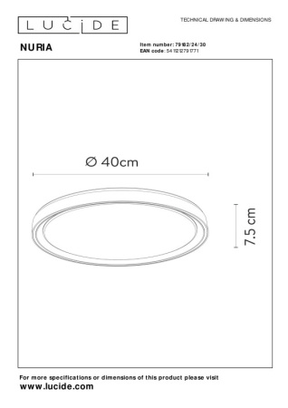 Накладные светильники — Накладной светильник LUCIDE 79182/24/30 купить в 