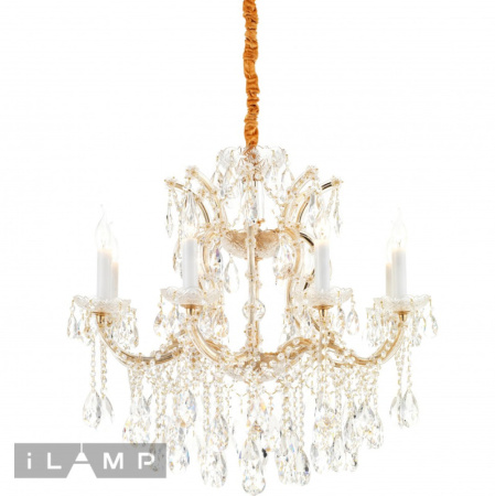 Люстры подвесные — Подвесная люстра iLamp 6071-8 GD+CL купить в 