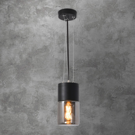 Подвесные уличные светильники — Подвесной уличный светильник Elektrostandard Roil (35125/H) чёрный/дымчатый плафон купить в 