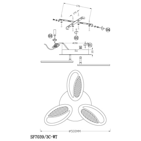 Потолочные люстры — Потолочная светодиодная люстра Seven Fires Belvi SF7039/3C-WT купить в  Потолочные люстры — Потолочная светодиодная люстра Seven Fires Belvi SF7039/3C-WT купить в