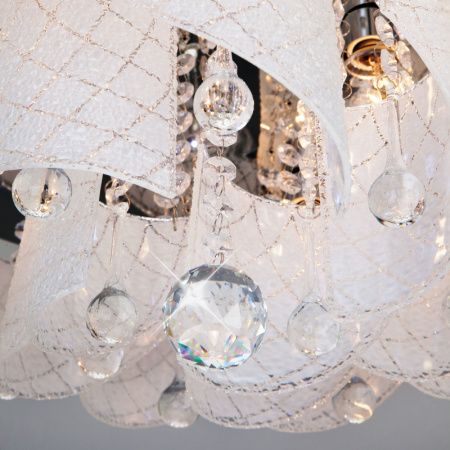 Люстры накладные — Накладная люстра Eurosvet 80117/9 хром/белый купить в 