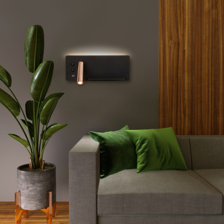 Настенные бра — Бра Elektrostandard Fant L LED чёрный/золото (MRL LED 1113) купить в  Настенные бра — Бра Elektrostandard Fant L LED чёрный/золото (MRL LED 1113) купить в