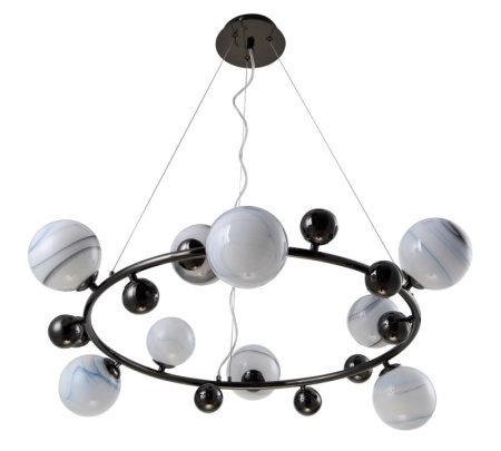 Люстры подвесные — Подвесная люстра Crystal Lux SALVADORE SP9H BLACK CHROMIUM купить в 