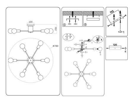 Люстры на штанге — Люстра на штанге Ambrella Light TR80401 купить в  Люстры на штанге — Люстра на штанге Ambrella Light TR80401 купить в