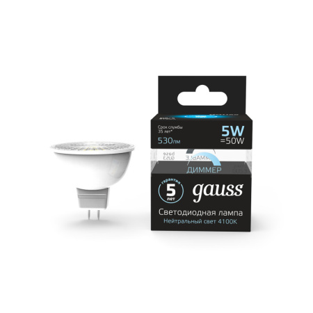Светодиодные лампы — Светодиодная лампа Gauss 101505205-D купить в  Светодиодные лампы — Светодиодная лампа Gauss 101505205-D купить в