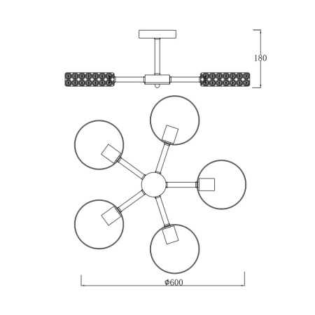 Люстры на штанге — Люстра на штанге Escada 679/5P Black купить в  Люстры на штанге — Люстра на штанге Escada 679/5P Black купить в