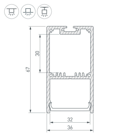 Профили для светодиодных лент — Профиль Arlight 036303 купить в  Профили для светодиодных лент — Профиль Arlight 036303 купить в