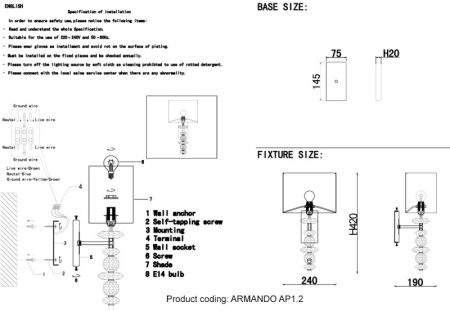Настенные бра — Бра Crystal Lux ARMANDO AP1.2 CHROME купить в 
