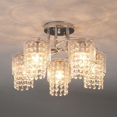 Люстры на штанге — Люстра на штанге Eurosvet 30137/5 хром купить в 