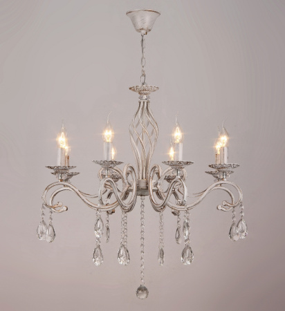 Люстры подвесные — 02519/8 (2235) белый с патиной золото купить в 