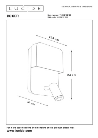 Настенные бра — Бра LUCIDE 79200/08/30 купить в 