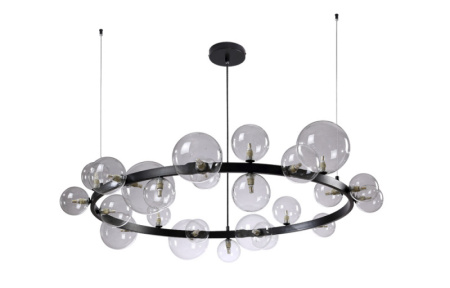 Люстры подвесные — Подвесная люстра Crystal Lux AGATA SP24 V2 BLACK/TRANSPARENTE купить в 