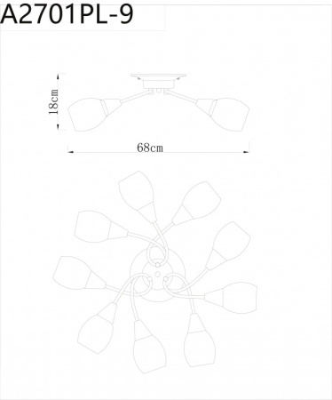 Люстры накладные — Накладная люстра ARTE Lamp A2701PL-9CC купить в  Люстры накладные — Накладная люстра ARTE Lamp A2701PL-9CC купить в