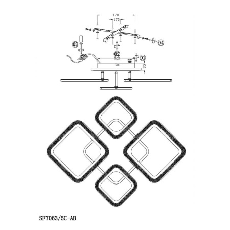 Потолочные люстры — Потолочная люстра Seven Fires Loki SF7063/5C-AB-BL купить в 