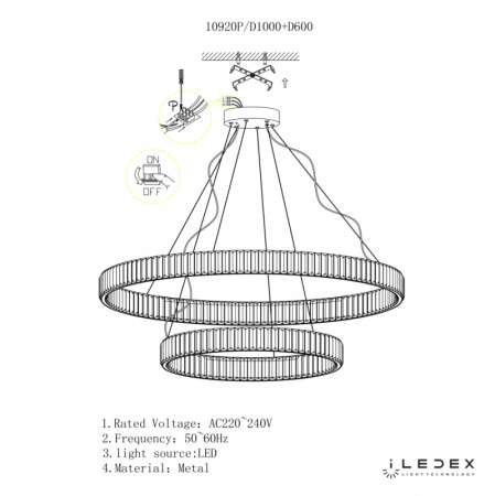 Люстры каскадные — Каскадная люстра iLedex 10920P/2-60W-3000K (10/6) GL-CL купить в  Люстры каскадные — Каскадная люстра iLedex 10920P/2-60W-3000K (10/6) GL-CL купить в