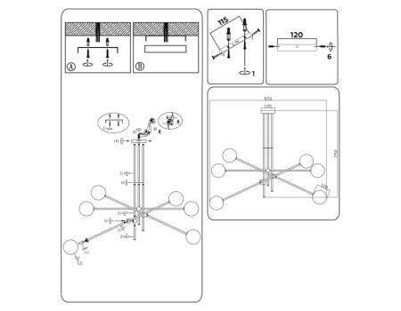 Люстры на штанге — Люстра на штанге Ambrella Light TR2523 купить в 