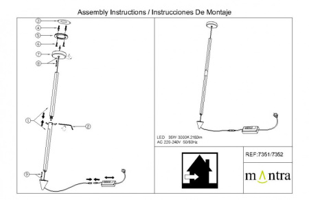 Подвесные светильники — Подвесной светильник Mantra 7352 купить в 