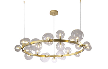 Люстры подвесные — Подвесная люстра Crystal Lux AGATA SP24 V2 GOLD/TRANSPARENTE купить в 