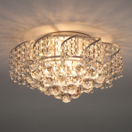 Люстры накладные — Накладная люстра Eurosvet 16017/6 белый с серебром Strotskis купить в 