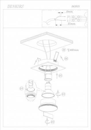 Встраиваемые точечные светильники — Встраиваемый светильник Denkirs DK2025-BK купить в 