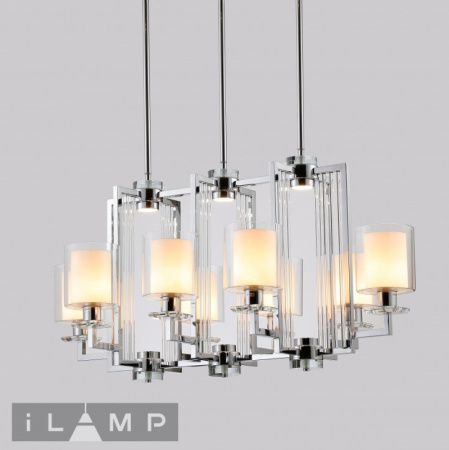 Люстры подвесные — Подвесная люстра iLamp RM6201-8P CR+CL купить в  Люстры подвесные — Подвесная люстра iLamp RM6201-8P CR+CL купить в